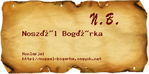 Noszál Bogárka névjegykártya